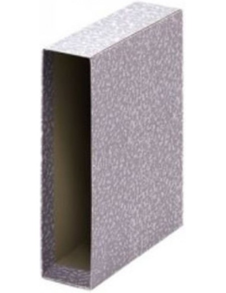 C 25 caja archivador de palanca fº carton jaspeado gris